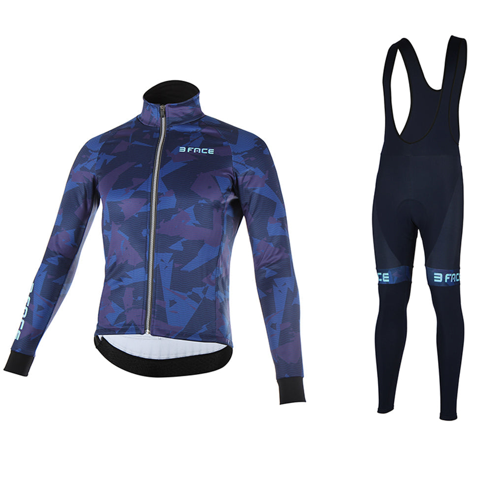 Giacca Pantaloni Ciclismo Tuta Ciclismo Invernale Uomo - Maglia Termica E Salopette | Imbottitura Gel 9D, MTB E Strada Tuta Ciclismo Uomo