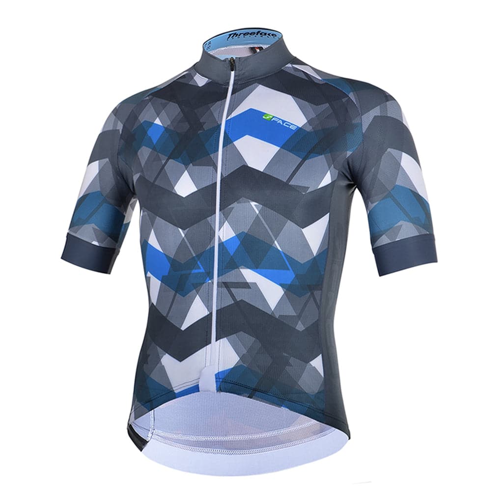 Maglia manica corta Zig Zag Magliette da ciclista Threeface S blue 